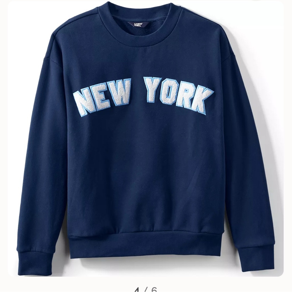 Lands’ End Navy Blue Crewneck Sweatshirt: New York